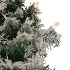 Online Pre-lit Flocked Artificial Pine Wreath Christmas Wreaths