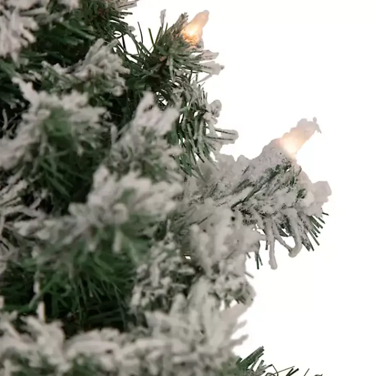 Online Pre-lit Flocked Artificial Pine Wreath Christmas Wreaths