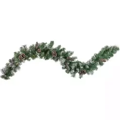 Clearance Pre-Lit Frosted Pine and Pinecone Garland Christmas Arrangements & Garland