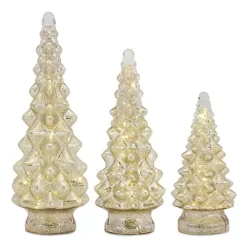 Discount Pre-Lit Glitter 3-pc. Christmas Tree Figurine Set Christmas Decorations