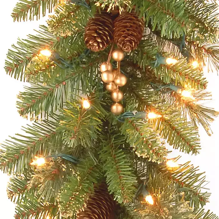 Best Pre-Lit Glittery Gold Pine Garland, 9 ft. Christmas Arrangements & Garland