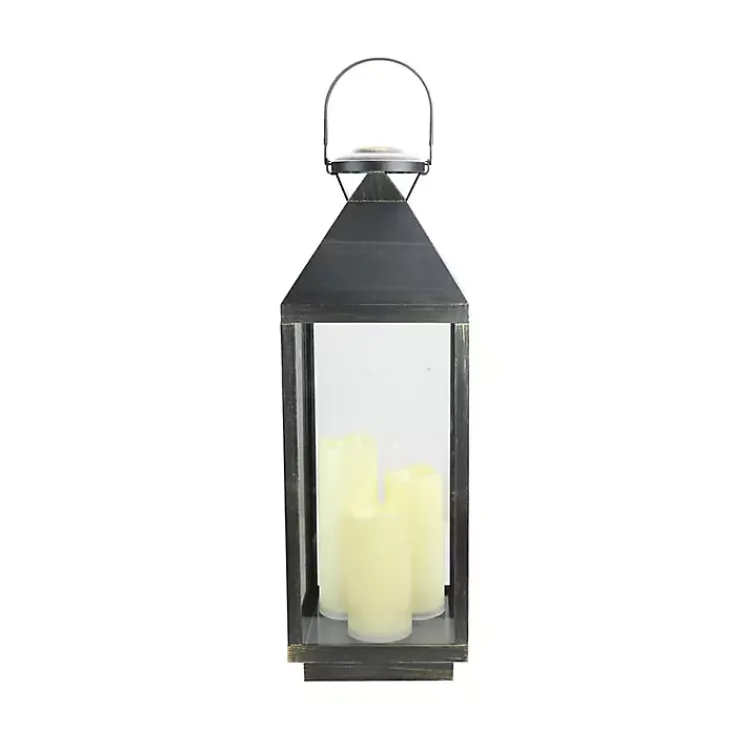 Clearance Pre-Lit Gold Brushed Candle Lantern Lanterns