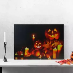Discount Pre-Lit Jack O' Lantern Canvas Art Print Halloween