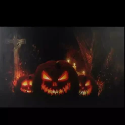 Best Pre-Lit Jack O' Lantern Cemetery Canvas Art Print Halloween