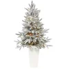 Discount Pre-Lit Manchester Spruce in White Planter, 44 in. Christmas Trees