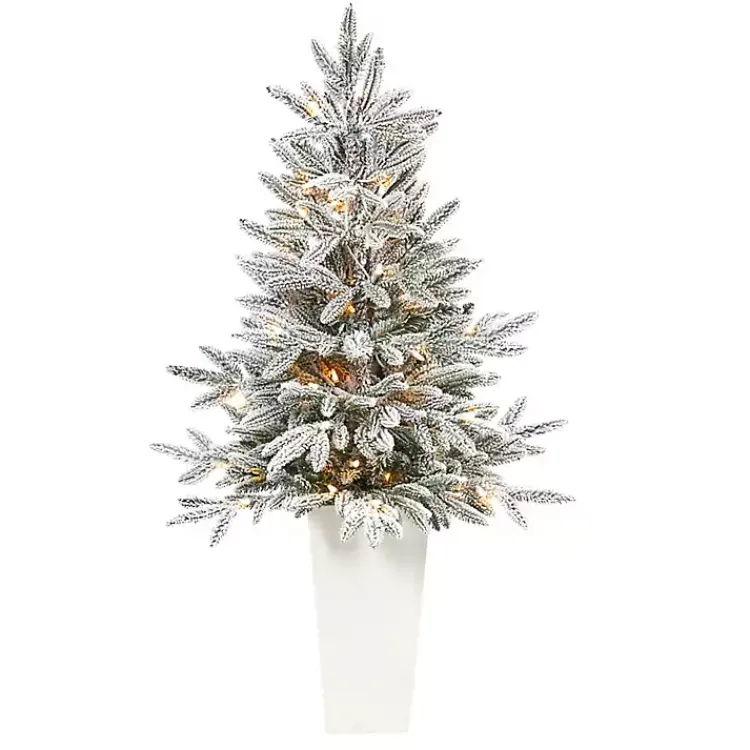 Discount Pre-Lit Manchester Spruce in White Planter, 44 in. Christmas Trees