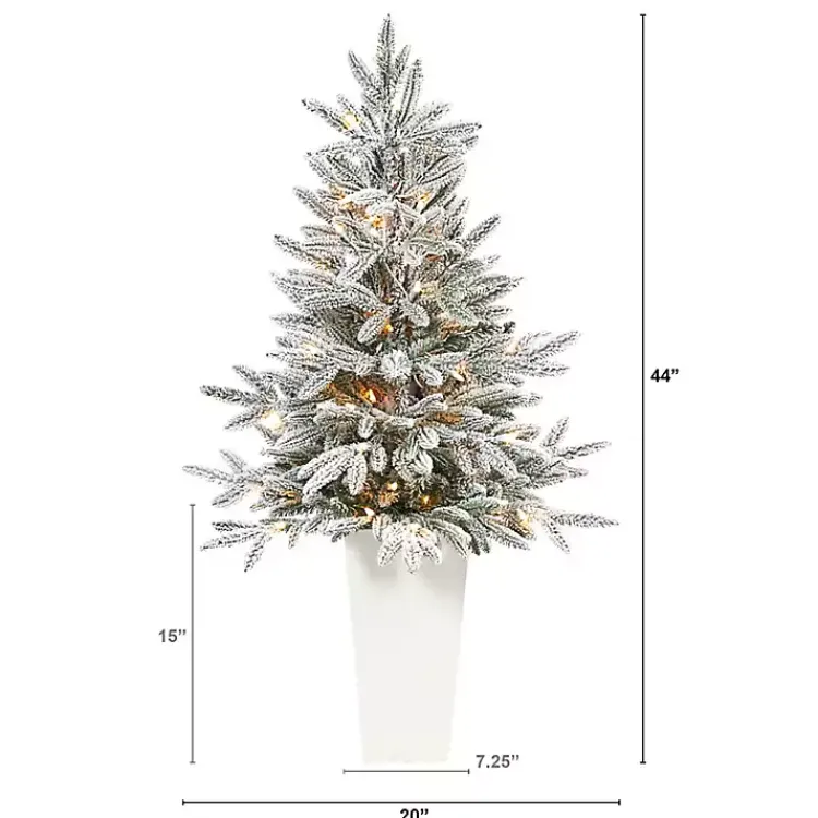 Discount Pre-Lit Manchester Spruce in White Planter, 44 in. Christmas Trees