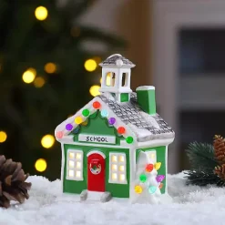 Outlet Pre-Lit Nostalgic Christmas Schoolhouse Christmas Decorations