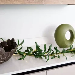 Discount Pre-Lit Olive Branch Battery Operated Garland Arrangements & Greenery