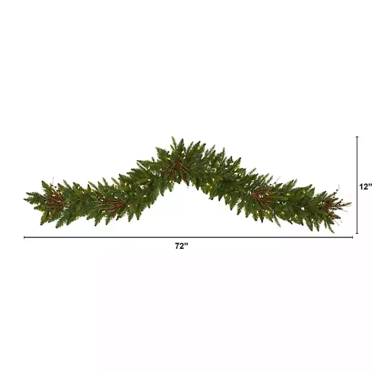 Online Pre-Lit Pine and Berry Garland Christmas Arrangements & Garland