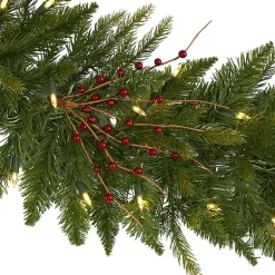 Online Pre-Lit Pine and Berry Garland Christmas Arrangements & Garland