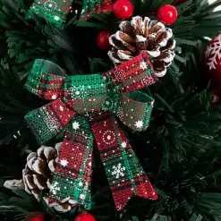 Best Pre-Lit Plaid Bow Christmas Tree Arrangement Christmas Arrangements & Garland