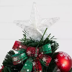 Best Pre-Lit Plaid Bow Christmas Tree Arrangement Christmas Arrangements & Garland