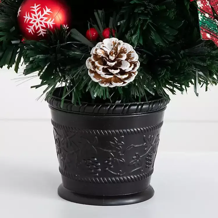 Best Pre-Lit Plaid Bow Christmas Tree Arrangement Christmas Arrangements & Garland