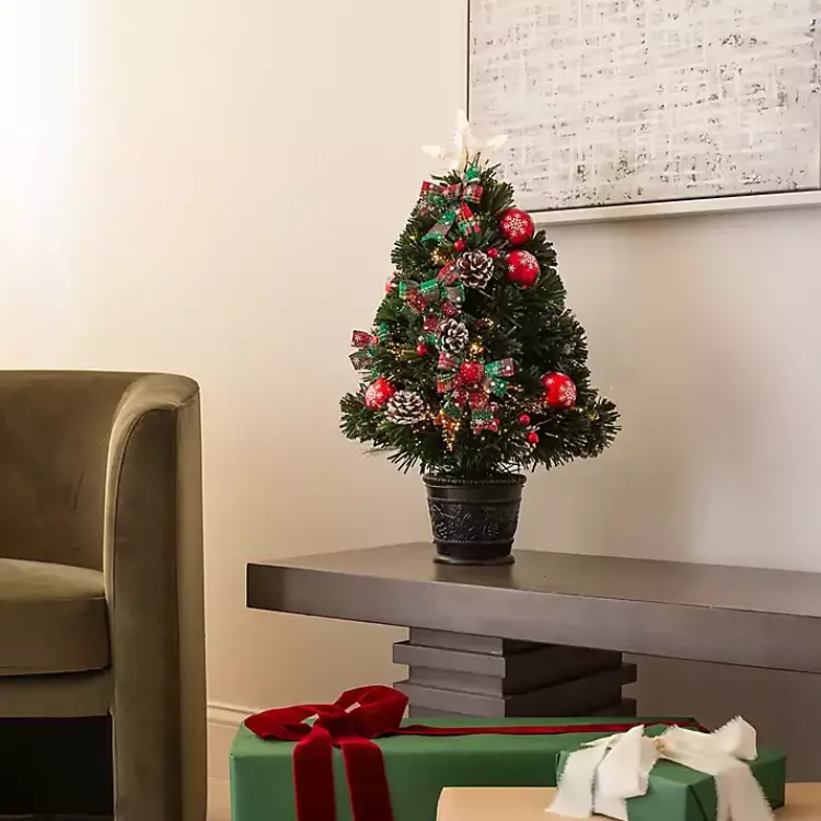 Best Pre-Lit Plaid Bow Christmas Tree Arrangement Christmas Arrangements & Garland