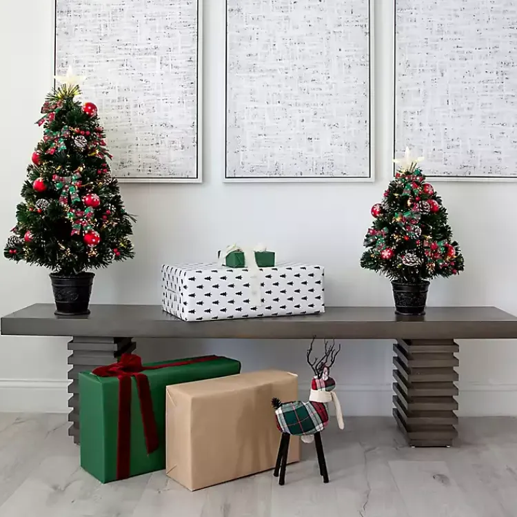 Best Pre-Lit Plaid Bow Christmas Tree Arrangement Christmas Arrangements & Garland