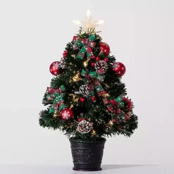 Best Pre-Lit Plaid Bow Christmas Tree Arrangement Christmas Arrangements & Garland