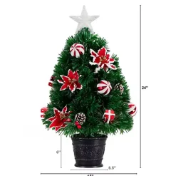 New Pre-Lit Poinsettia Christmas Tree Arrangement Christmas Arrangements & Garland