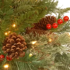 Outlet Pre-lit Real Touch Pine and Berry Wreath Christmas Wreaths