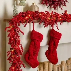 Online Pre-Lit Berry Christmas Garland Arrangements & Greenery