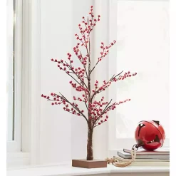 Online Pre-Lit Red Berry Winter Tree, 38 in. Christmas Decorations