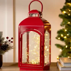 Online Pre-Lit Metal Twinkle Lights Lantern, 16 in. Christmas Decorations