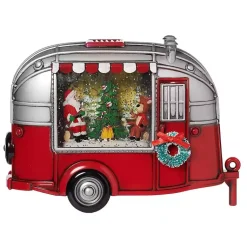 Pre-lit Santa and Reindeer Swirl Camper Decoration Christmas Decorations