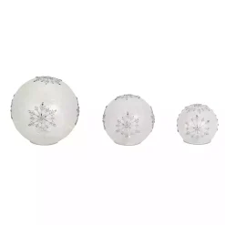 Sale Prelit Snowflake Glass Globes, Set of 3 Christmas Decorations