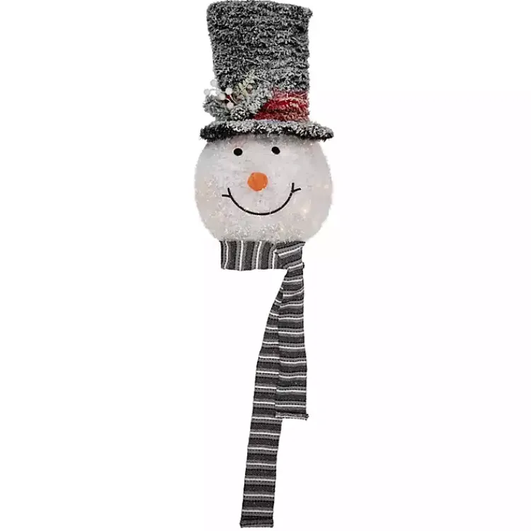 Outlet Pre-Lit Snowman with Top Hat Tree Topper Christmas Tree Decorations