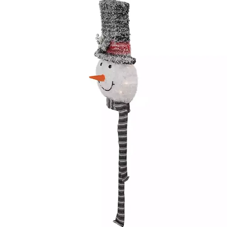 Outlet Pre-Lit Snowman with Top Hat Tree Topper Christmas Tree Decorations