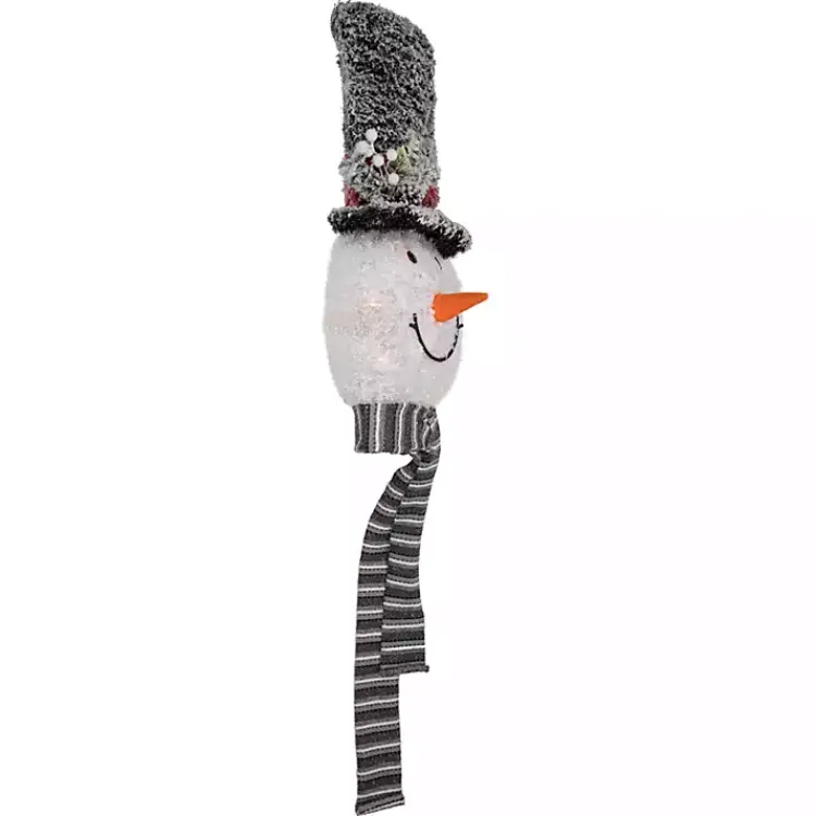 Outlet Pre-Lit Snowman with Top Hat Tree Topper Christmas Tree Decorations