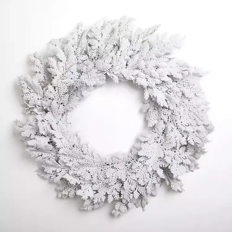 Online Pre-Lit Snowy Pine Christmas Wreath Christmas Wreaths