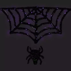 Discount Pre-Lit Spider and Web Outdoor Decoration Halloween