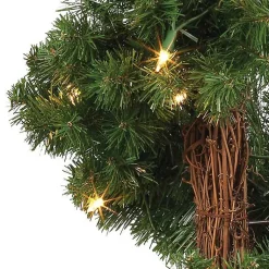 Outlet Pre-Lit Spiral Potted Pine Trees, Set of 2 Christmas Trees