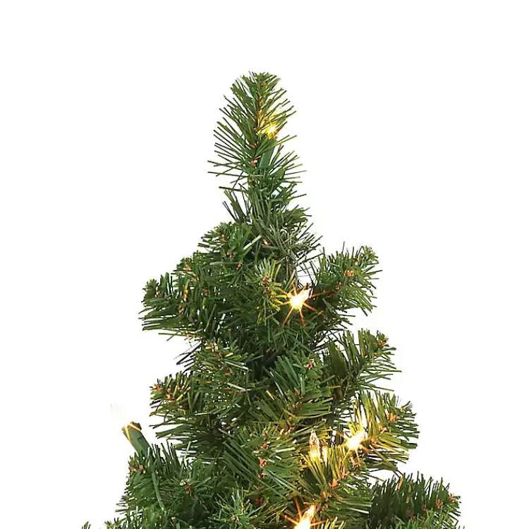 Outlet Pre-Lit Spiral Potted Pine Trees, Set of 2 Christmas Trees