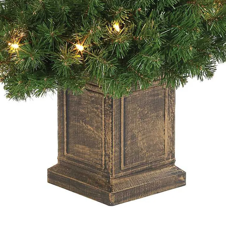 Outlet Pre-Lit Spiral Potted Pine Trees, Set of 2 Christmas Trees