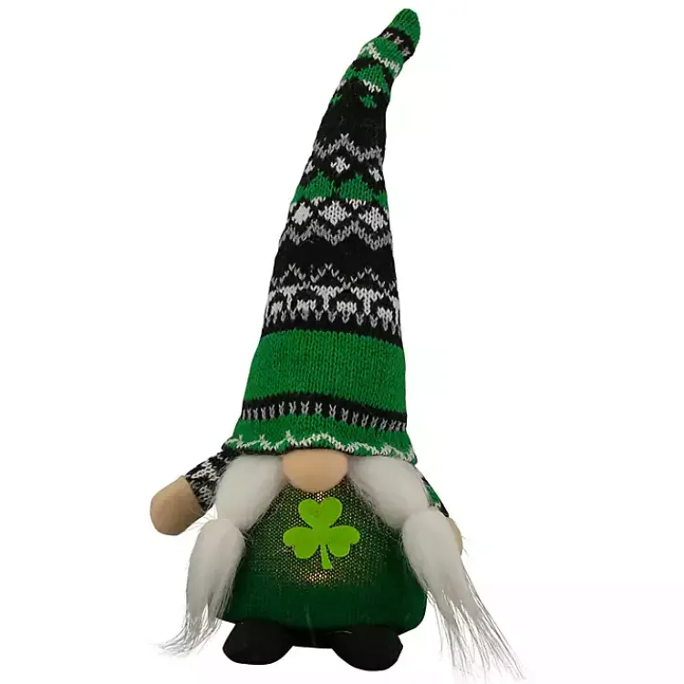 Online Pre-Lit St. Patrick's Day Girl Gnome Figurine St Patricks Day Decorations