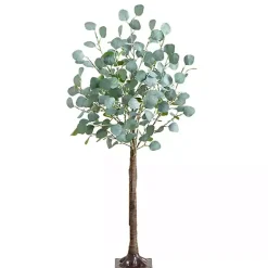 Sale Pre-Lit Warm LED Eucalyptus Plant, 4 ft. Trees & Topiaries