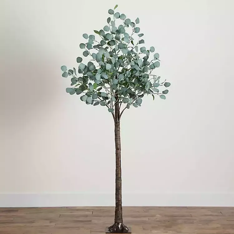 Clearance Pre-Lit Warm LED Eucalyptus Plant, 6 ft. Trees & Topiaries