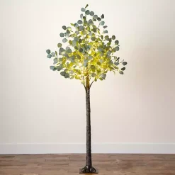 Clearance Pre-Lit Warm LED Eucalyptus Plant, 6 ft. Trees & Topiaries