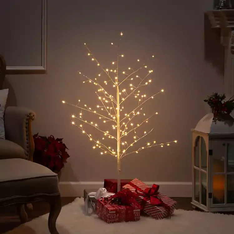 Hot Pre-Lit White Branches Christmas Tree, 47 in. Christmas Trees