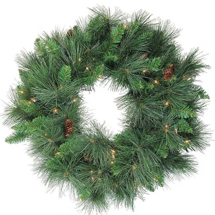 Best Pre-Lit White Valley Pine Wreath Wreaths