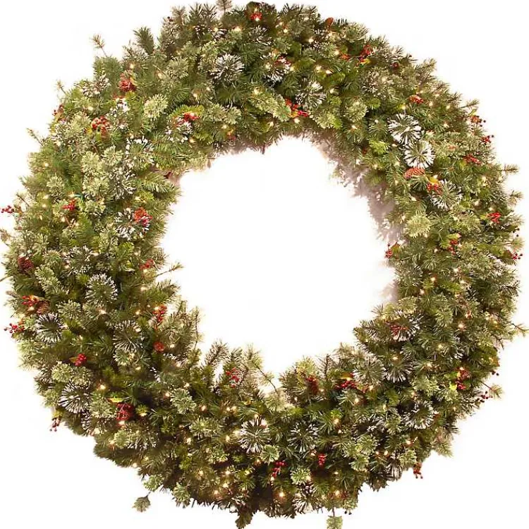 Best Pre-Lit Wintery Pine Christmas Wreath Christmas Wreaths