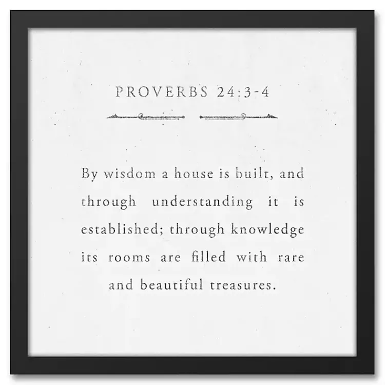 Kirklands Home Wall Quotes & Signs|Proverbs Black Framed Canvas Art Print