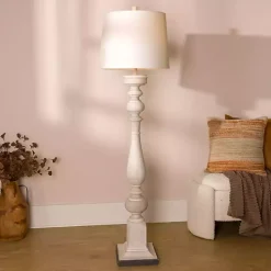 Kirklands Home Floor Lamps|Prussia White Floor Lamp Ivory