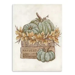 Online Pumpkin Book Stack Canvas Art Print Fall