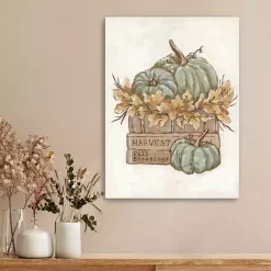 Online Pumpkin Book Stack Canvas Art Print Fall