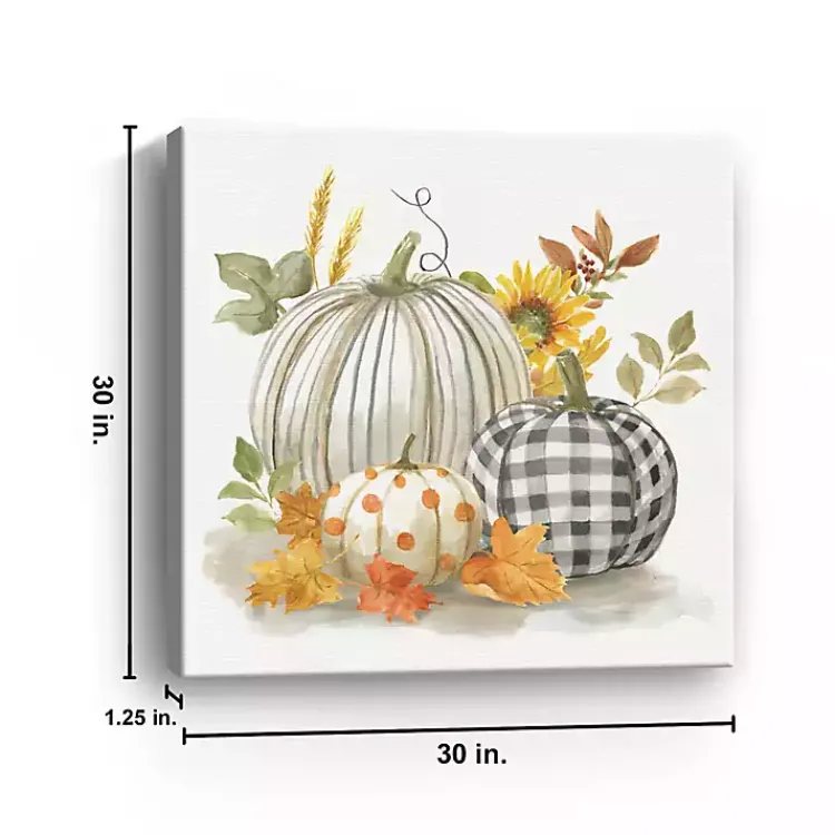 New Pumpkin Décor I Canvas Art Print, 30x30 Fall