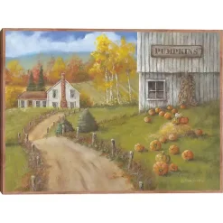 Clearance Pumpkin Farm Framed Canvas Art Print Fall