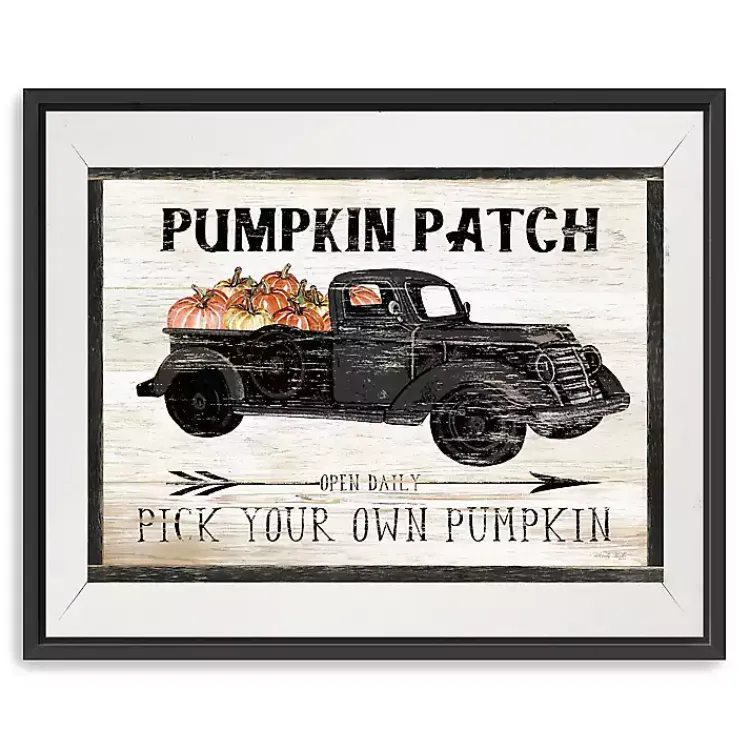 Outlet Pumpkin Patch Black Truck Giclee Canvas Art Print Fall